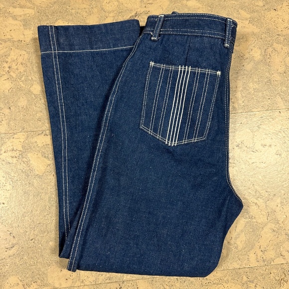 Tory Burch High Rise Cropped Jeans Contrast Stitch Size 28 - Picture 1 of 15